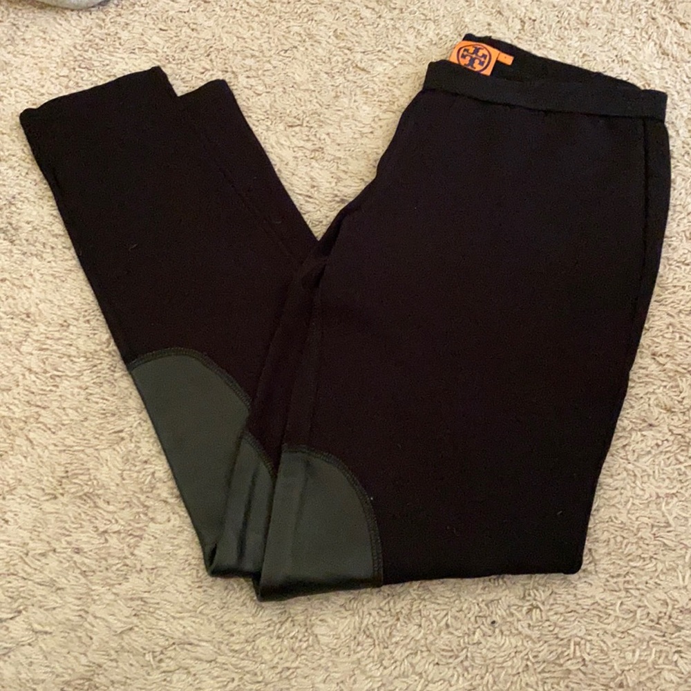 Tory Burch Black Patchwork Pants With Leather Det… - image 1